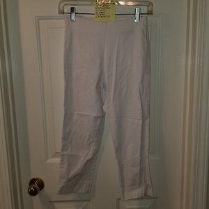 #927 NWOT Tracy Evans LTD White Stretch Capris 3 #ivory
